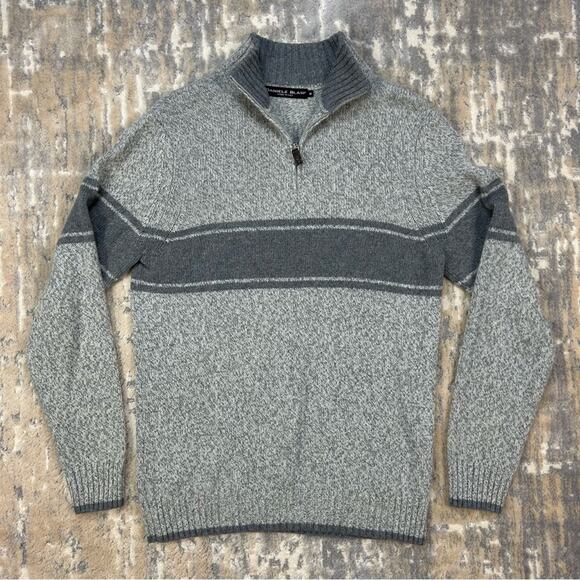 Daniele Blasi Wool Bland Gray Mock Neck 1/4 Zip Sweater Made in Italy Medium - Picture 1 of 6